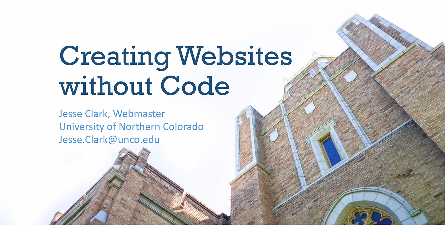 Creating Websites without Code Sldie 1