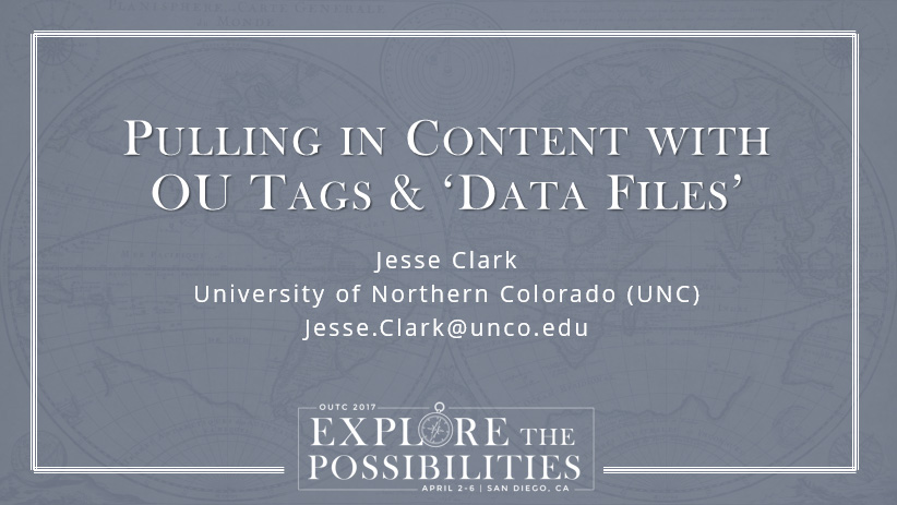 Pulling in Content With OU Tags & Data Files Slide 1