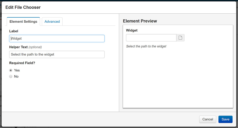 Create Component Basic Settings