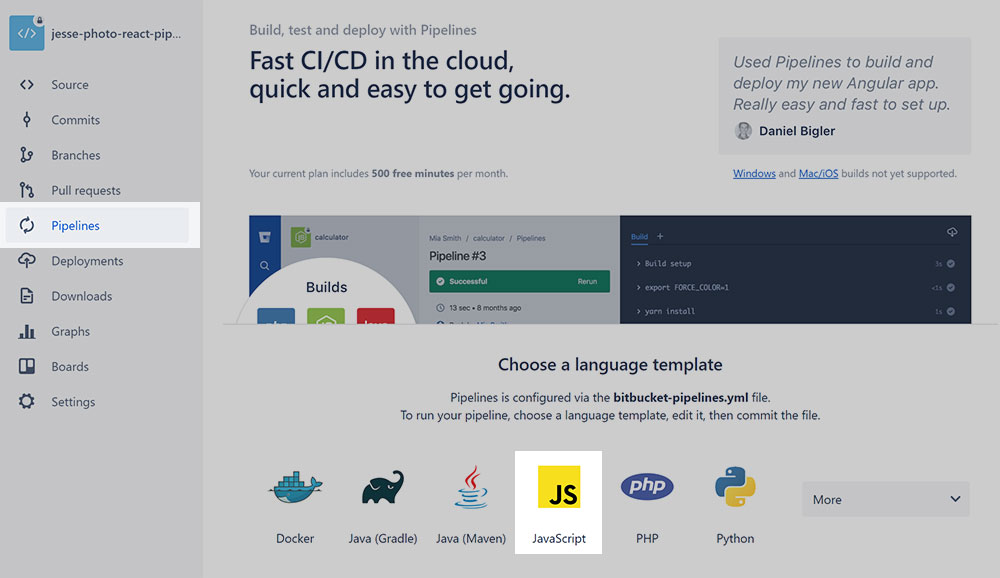 Select JavaScript Pipelines