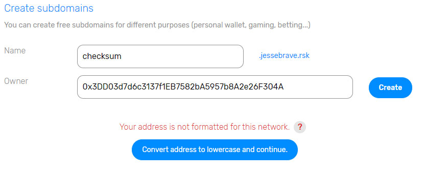 Checksum Error Message