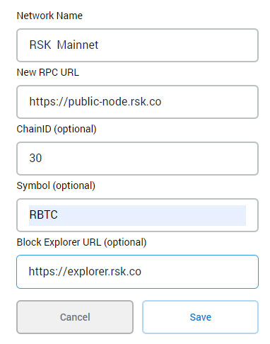 New Network RSK Mainnet